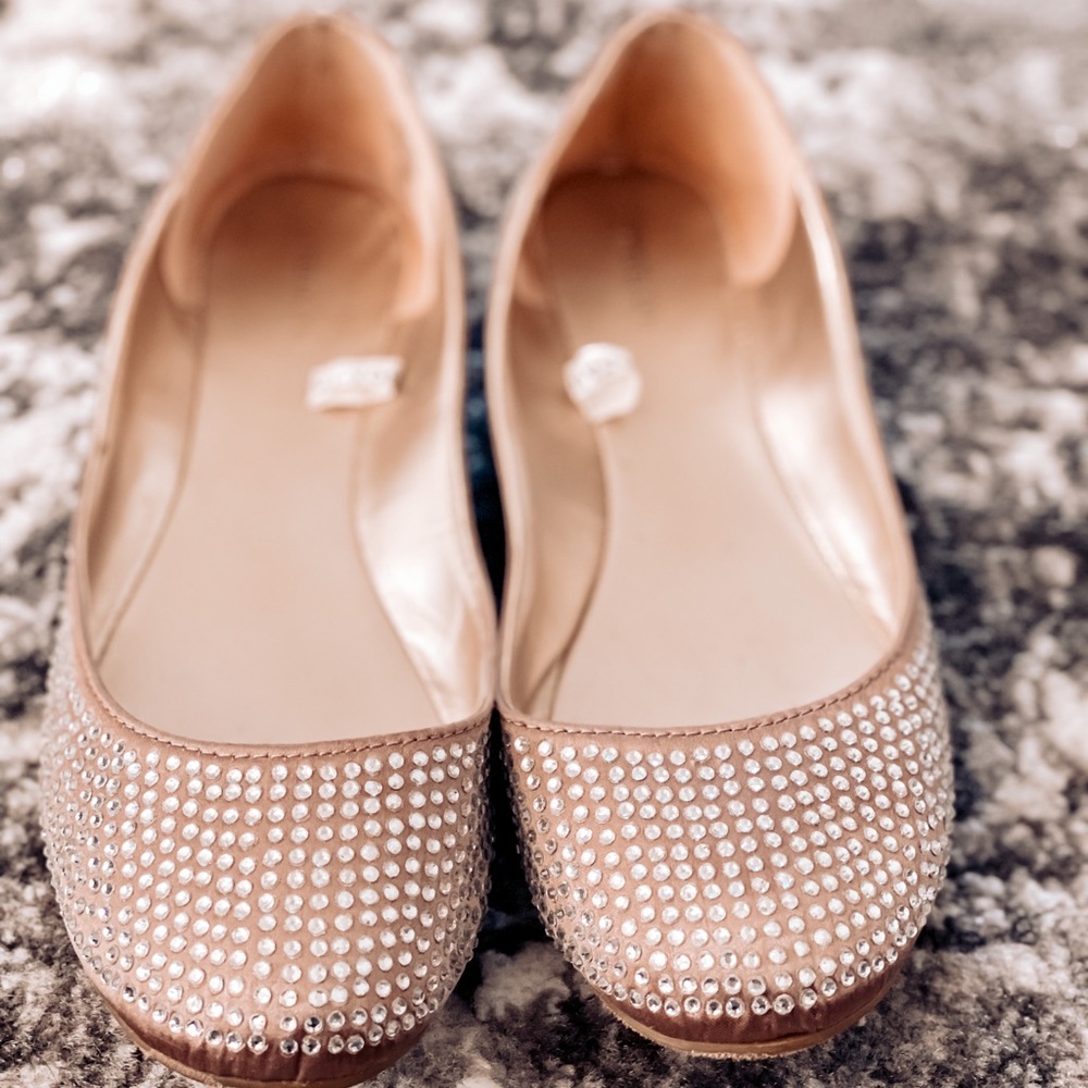 Sliver rhinestone flats (go to wedding dance flat)